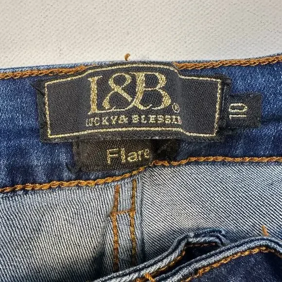 Lucky & Blessed Western Bell Bottom Flare Leg Jeans with Serape Insets Size 10 - Picture 6 of 7